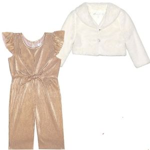 NWT 24M Nannette Baby 2pc Jumpsuit/Furlike jacket.